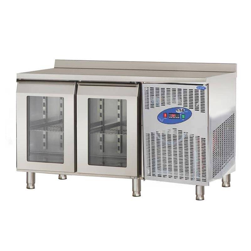 CSA CS-TEK 2-700-C Tezgah Tipi Buzdolabı, 2 Cam Kapılı, 281 L 304 kalite (141x70x85) - 1