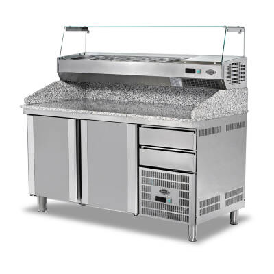 EMPERO Granit Tablalı Saladbarlı Buzdolabı 2 Kapılı EMP.160.80.02