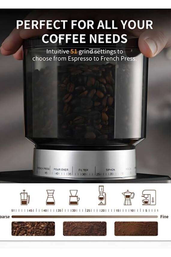 VBD-CG018 Vosco Dijital Espresso Kahve Değirmeni - 5