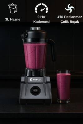 VHS-602CG Vosco 3 Lt Dijital Bar Blender Pro Gri - 2