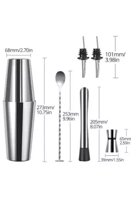 Vosco 6 Parça Avantajlı Kokteyl Set Boston Shaker (750ml) - 4