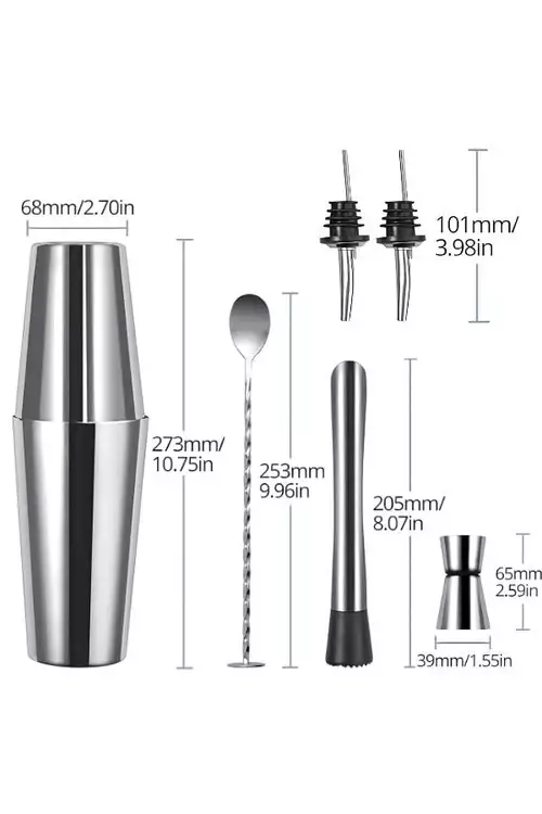 Vosco 6 Parça Avantajlı Kokteyl Set Boston Shaker (750ml) - 4