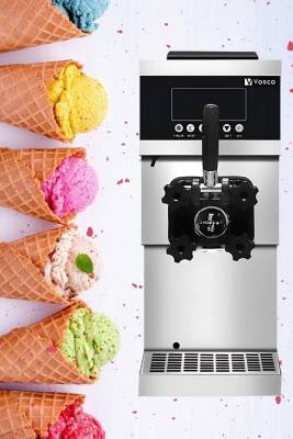 VXY-ZT960 Vosco Pro Silver Soft Dondurma Makinası Set Üstü (Tek Kollu)